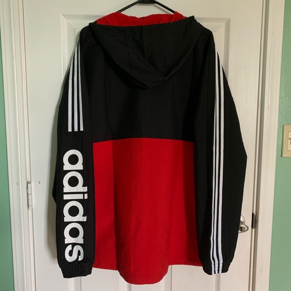 Adidas Windbreaker with Hoodie, New - Picture 3 of 7